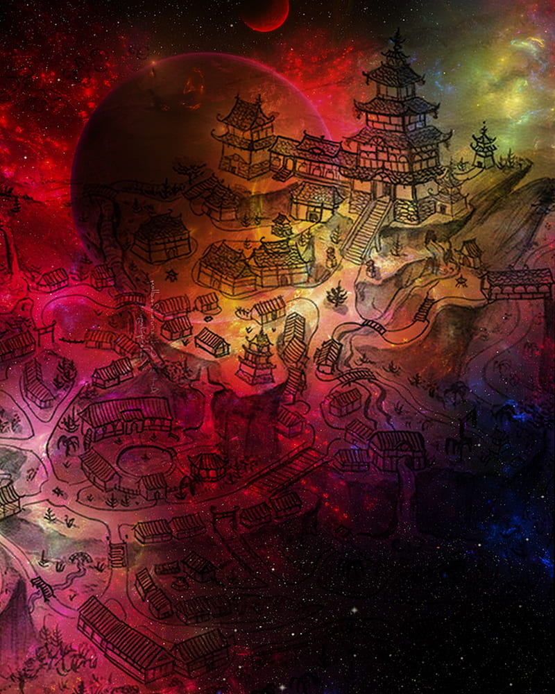 Chinese Village, ball, china, dragon, falls, galaxy, gravity, mob, saint, super, watch, HD phone wallpaper