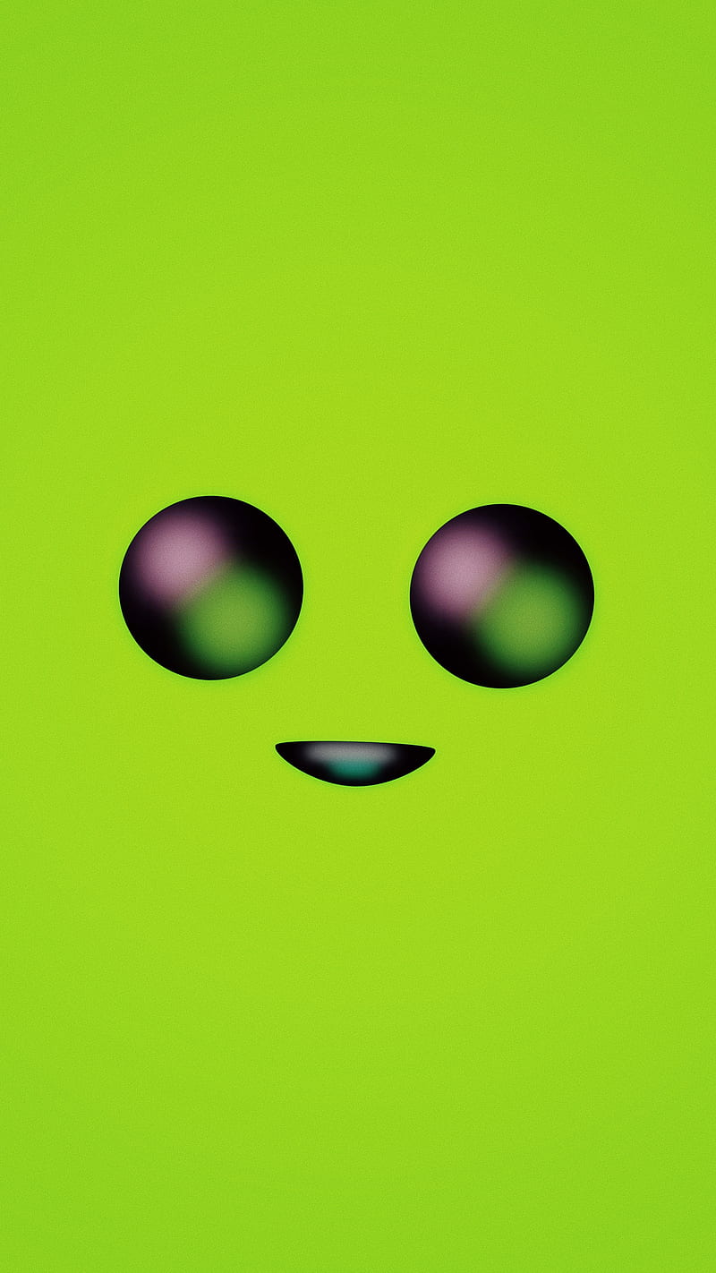 Guy Green, Guy, Phone, amoled, colorful, cool, cute, face, funny, green, happy, intense, minimal, oled, smile, u, vibrant, HD phone wallpaper