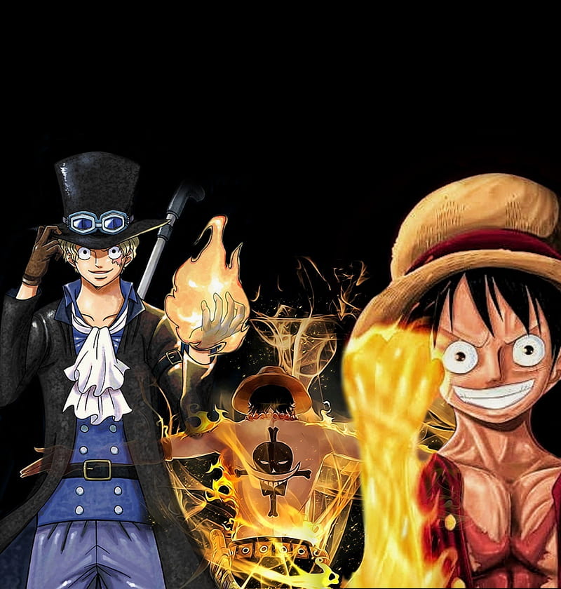 ASL, ace, anime, brothers, fire, luffy, one piece, sabo, HD phone wallpaper