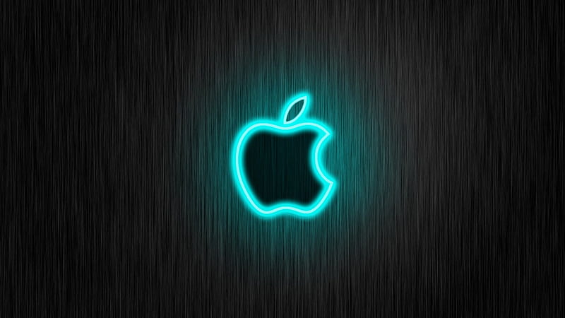 Apple_Neon_1, apple, lighting, abstract, wall, cool, texture, awesome, neon, colour, light, wood, HD wallpaper
