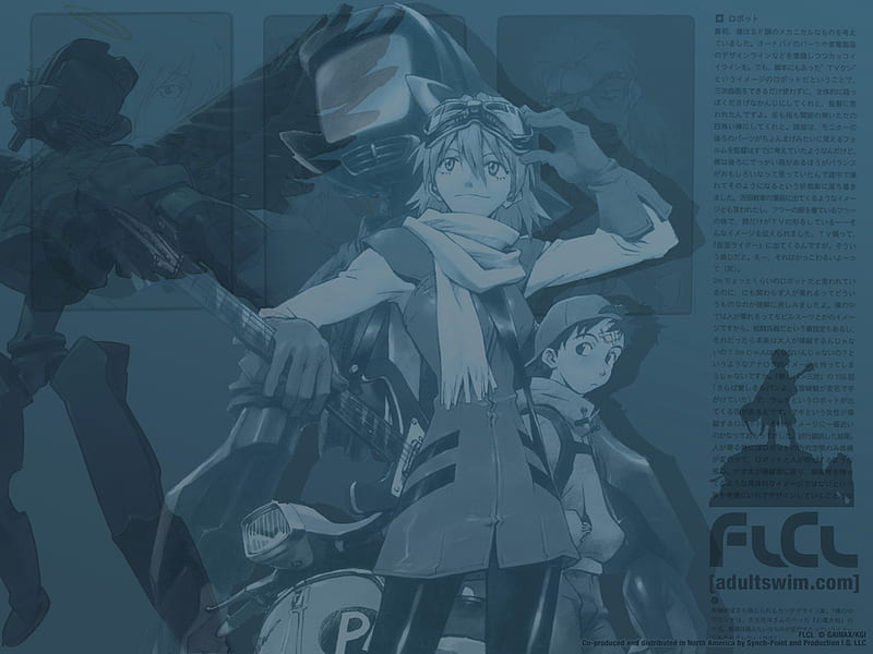 FLCL Group, fooly cooly, anime, naota, haruko, canti, HD wallpaper
