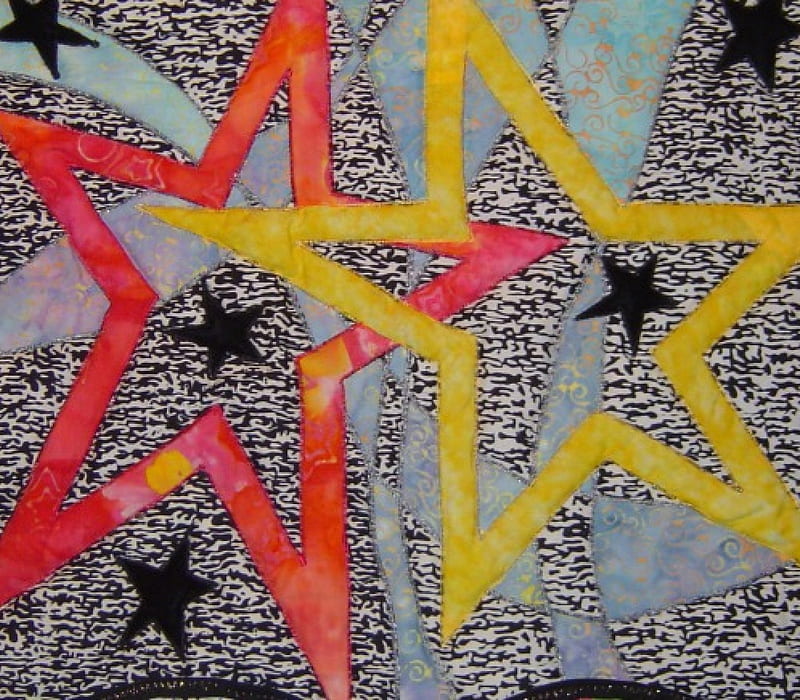 Patchwork Stars, stars, patchwork, squares, HD wallpaper