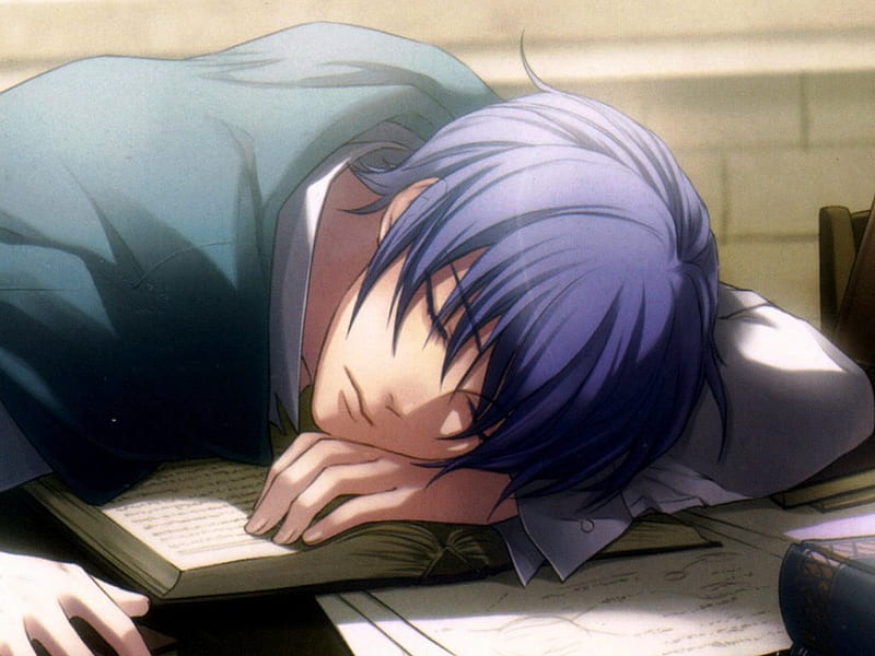 Sleepy Guy While Reading Anime Aesthetic GIF  GIFDBcom