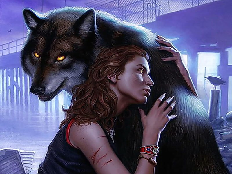 It's a wolf thing, protective, cute, lovely, misterios, HD wallpaper