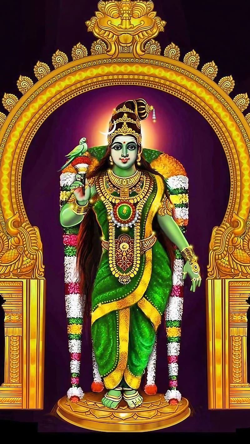 Madurai Meenakshi Amman, madurai amman, lord, god, bhakti, devtional, HD phone wallpaper