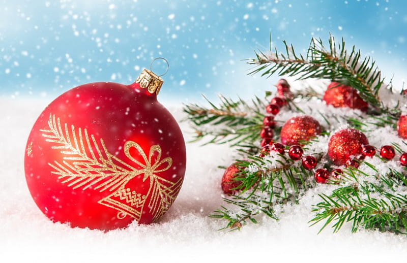 Happy Holidays, merry christmas, christmas, snow, christmas balls ...