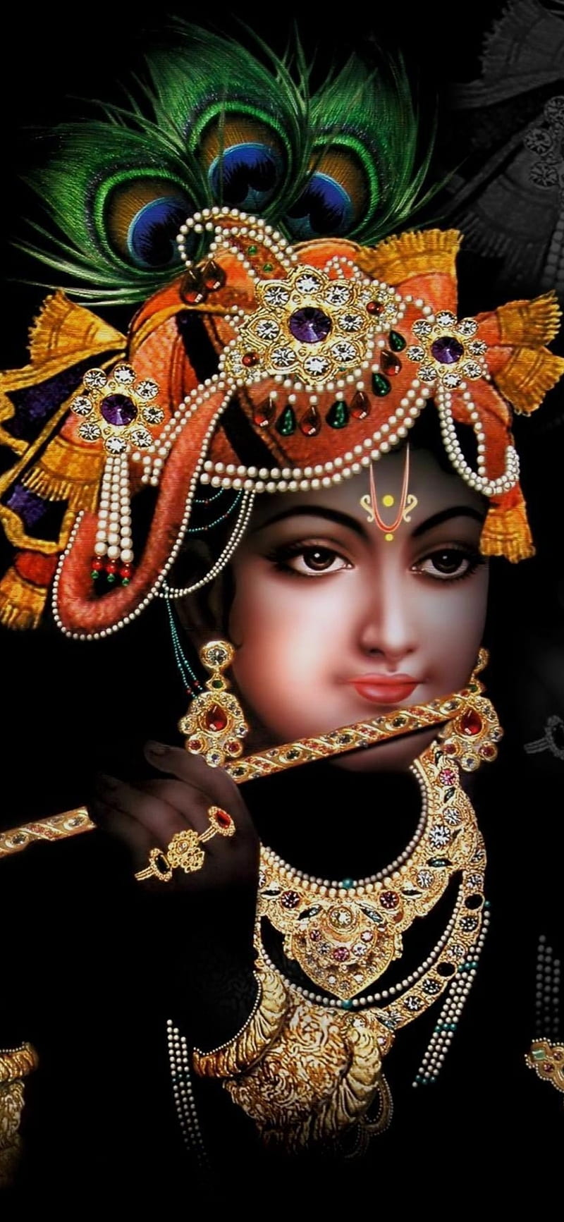 Krishna, black, god, HD phone wallpaper | Peakpx