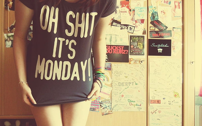 Model, tshirt, Monday, girl, shit, HD wallpaper