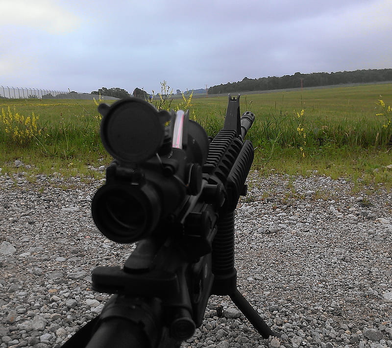 M4 rifle, acog, gun, HD wallpaper