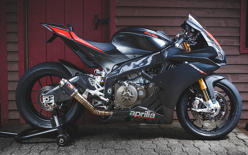 Aprilia RSV4RR, 2017, black sports bike, italian motorcycles, Aprilia, HD wallpaper