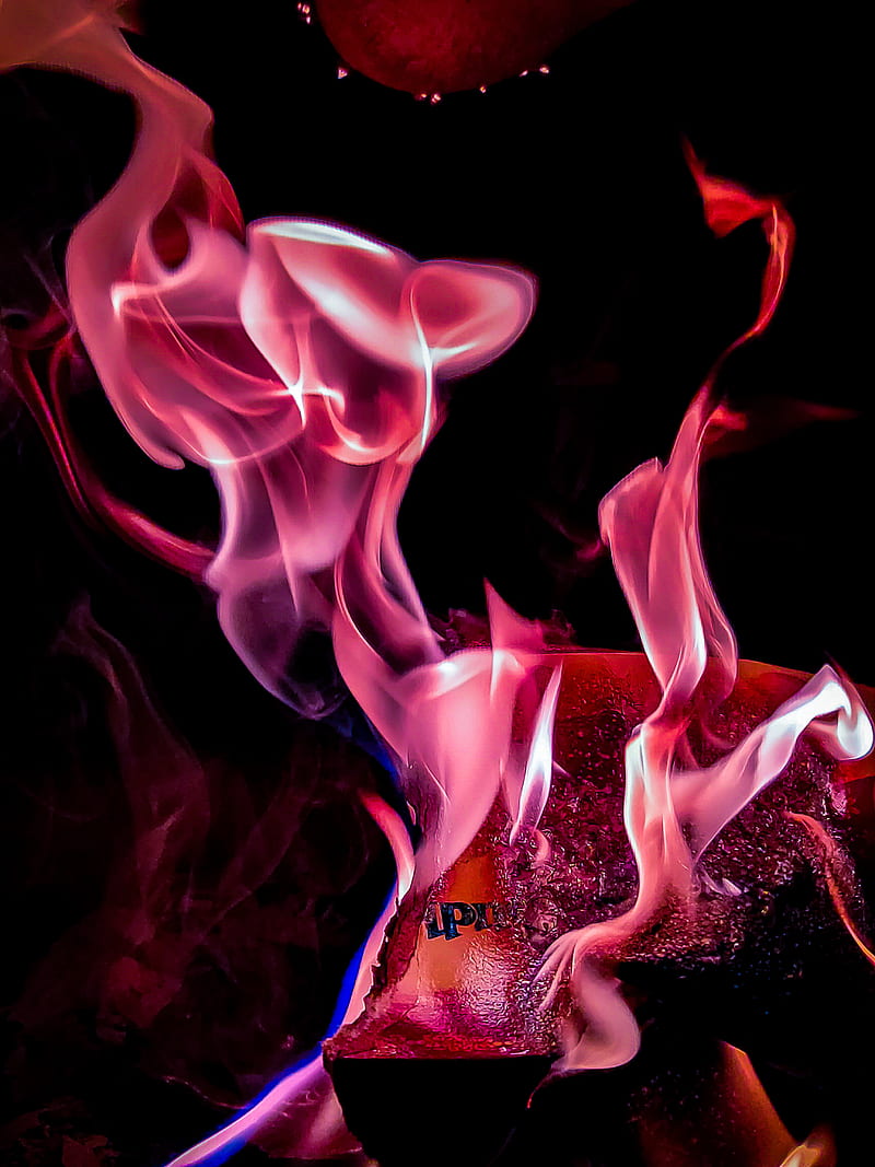 Burning, blue, fire, flames, neon, passion, red, HD mobile wallpaper