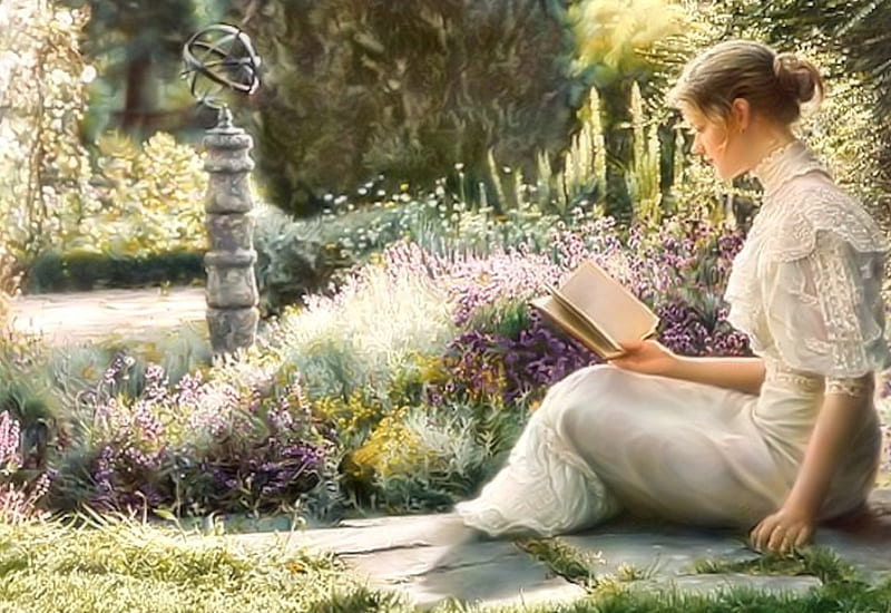 Woman reading, pretty, Woman, reading, Book, HD wallpaper