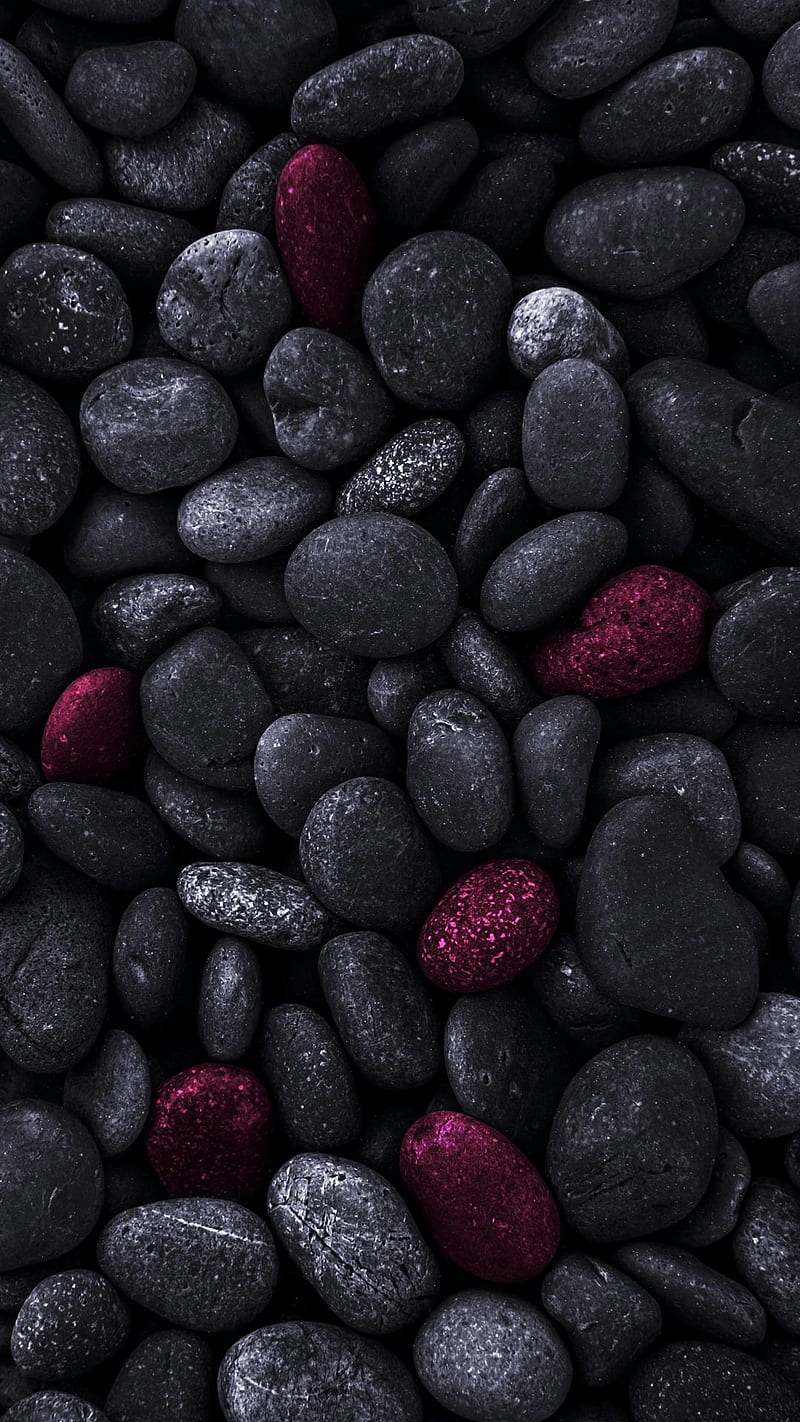 Stones, abstract, grey nature, pebbels, red, red stones, HD phone wallpaper