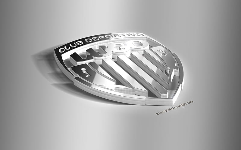 CD Lugo, 3D steel logo, Spanish football club, 3D emblem, Lugo, Spain, Segunda, La Liga 2, Lugo FC metal emblem, football, creative 3d art, HD wallpaper