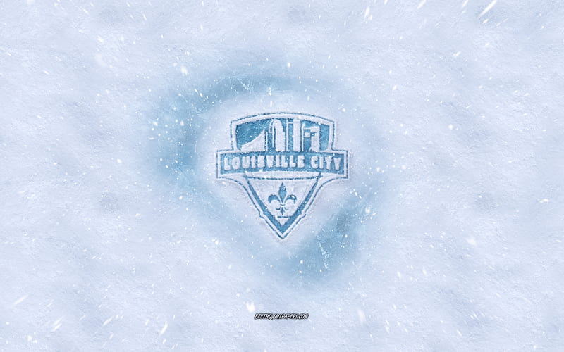 Louisville City FC logo, American soccer club, winter concepts, USL, Louisville City FC ice logo, snow texture, Louisville, Kentucky, USA, snow background, Louisville City FC, soccer, HD wallpaper