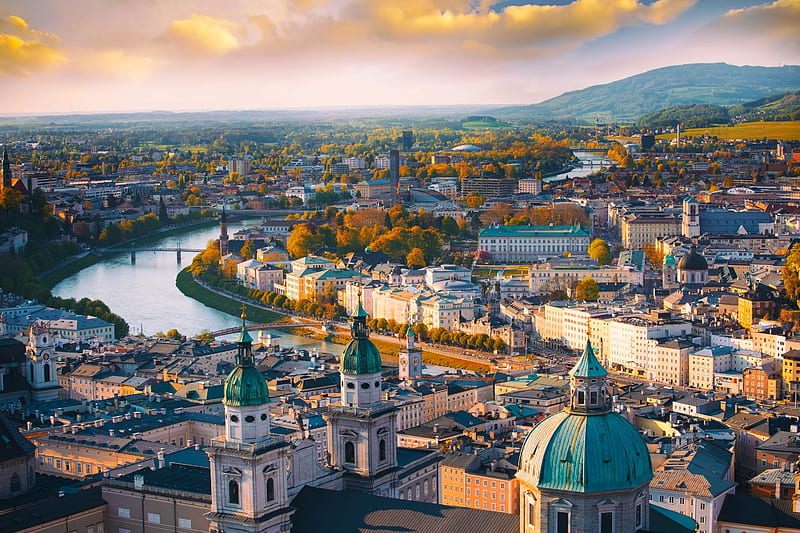 Salzburg, Austria, austria, architecture, salzburg, buildings, rivers, HD wallpaper