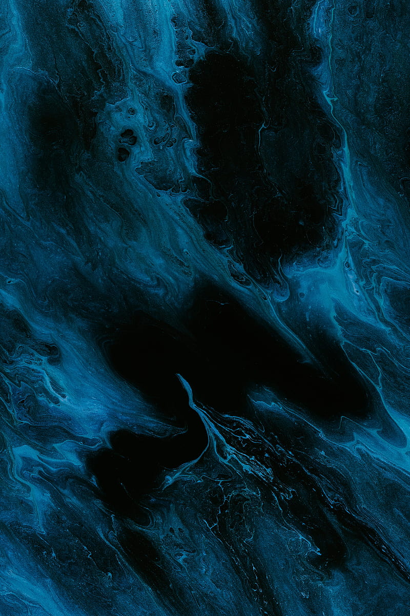 liquid, paint, stains, blue, abstraction, HD phone wallpaper