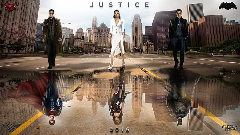 Batman v Superman: Dawn of Justice (2016), gal gadot, mivie, poster, ben affleck, henry cavill, batman vs superman, water, wonder woman, dawn of justice, comics, HD wallpaper