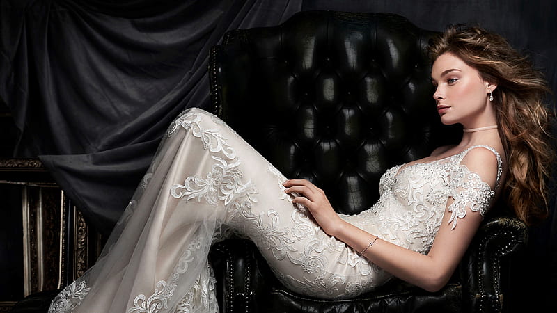 Kenneth Winston Bride Dress , girls, model, bride, HD wallpaper