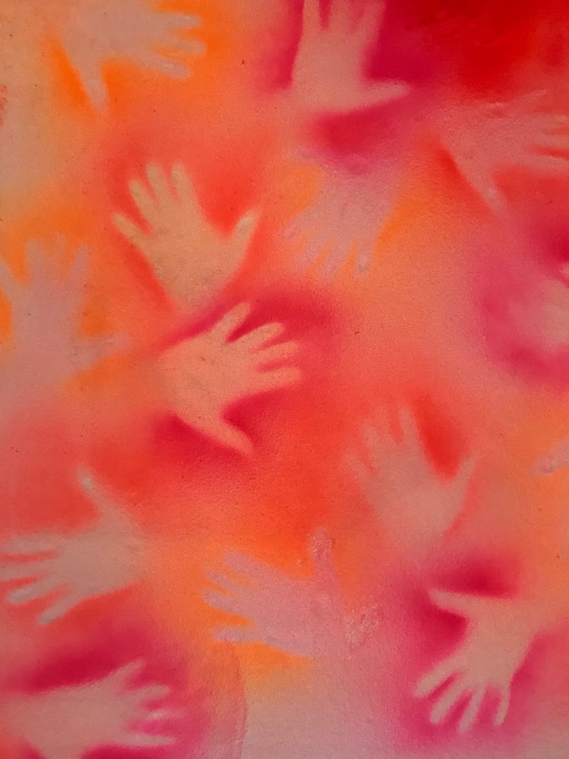 hands, prints, paint, HD phone wallpaper