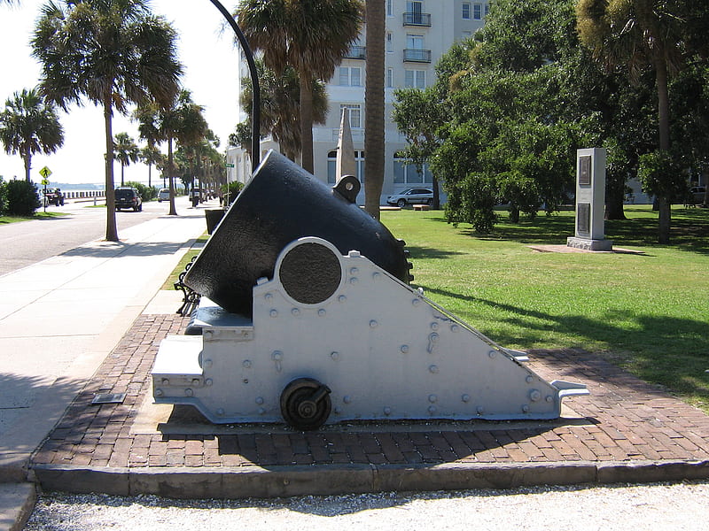 Cannon-Charleston, S.C., american history, cannon, charleston, battery, HD wallpaper