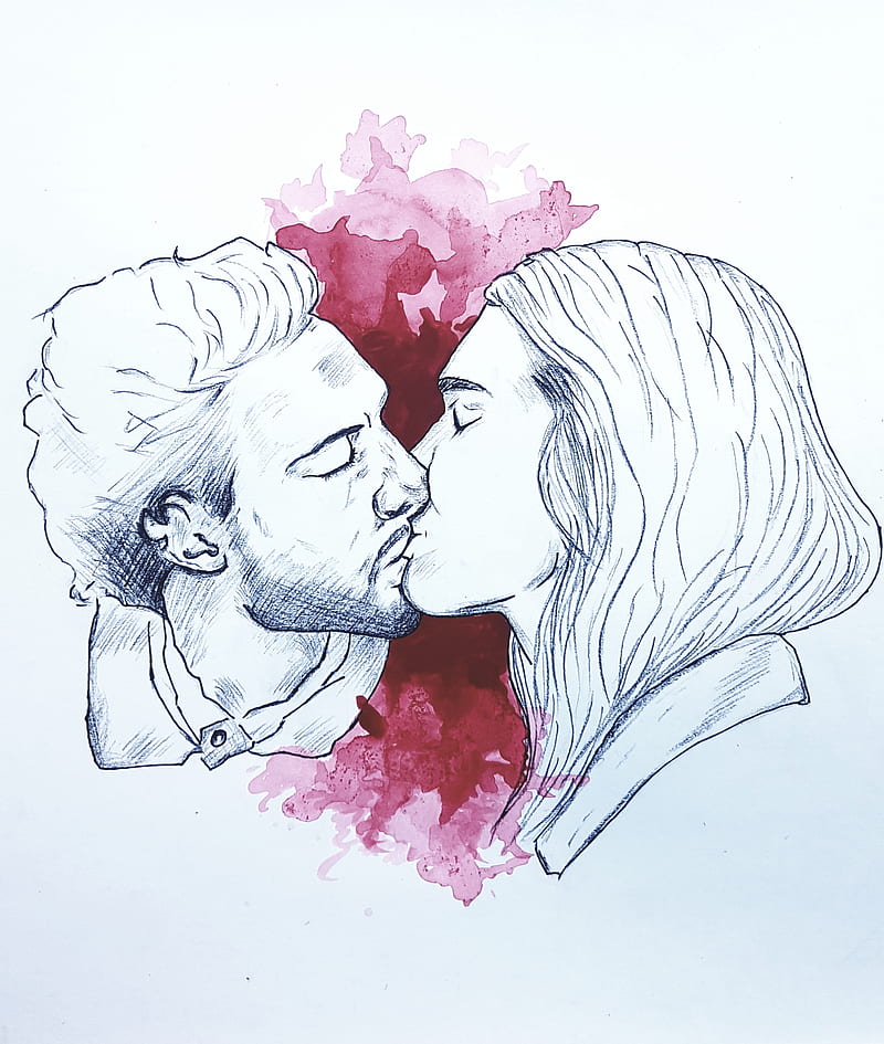 Kissing drawing, Drawing people, Drawings of people kissing