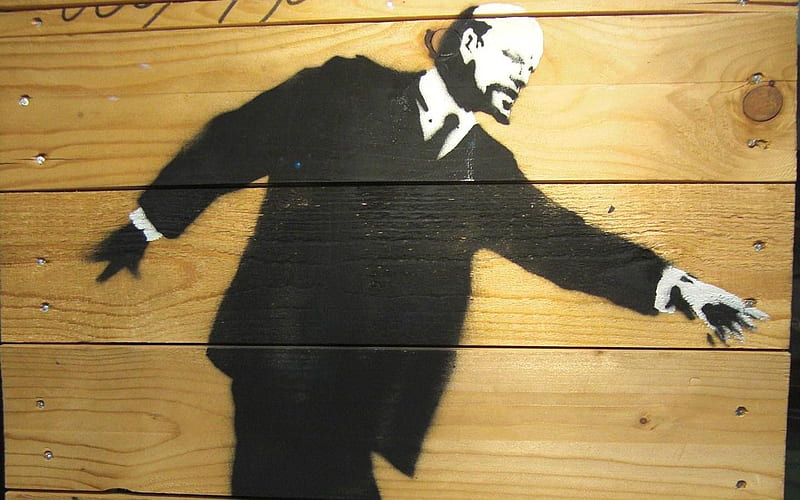 Banksy Lenin, art, banksy, graffiti, lenin, HD wallpaper