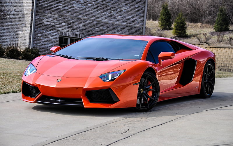 Lamborghini aventador, orange supercar, tuning, black wheels, Italian  sports car, HD wallpaper | Peakpx