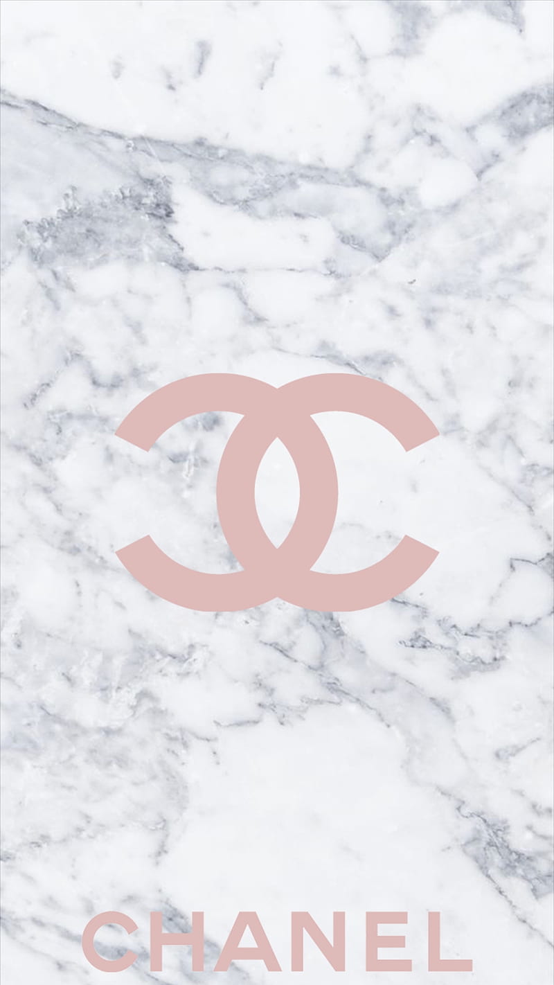 Marble chanel, brand, logo, marble affect, pink, HD phone wallpaper