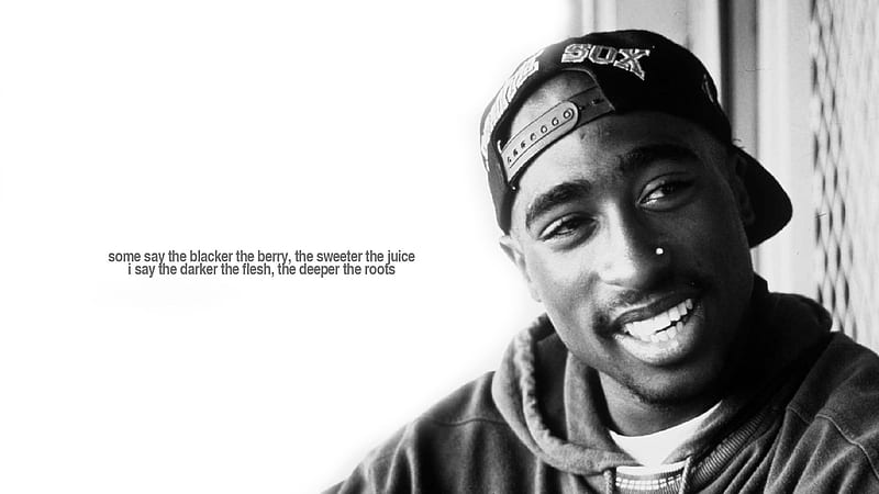 Smiley 2Pac Tupac In White Background With Words Music, HD wallpaper