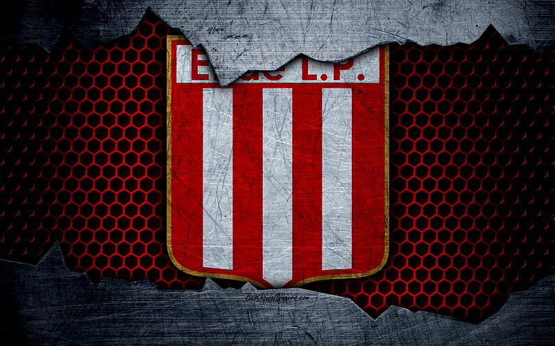 Estudiantes Superliga, logo, grunge, Argentina, soccer, football club, metal texture, art, Estudiantes FC, HD wallpaper