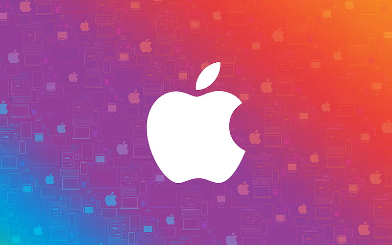 Apple logo colorful background, creative, Apple, HD wallpaper