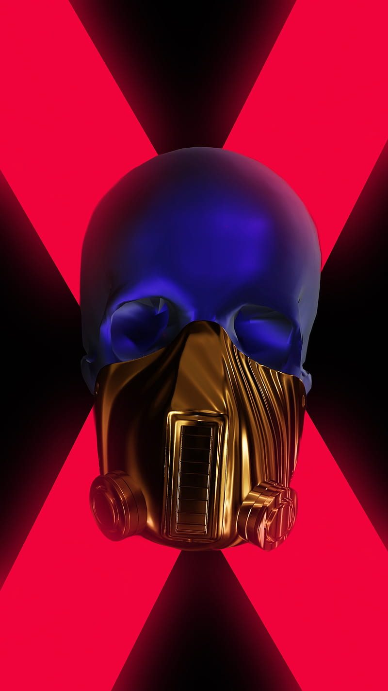 Masked skull, MrCreativeZ, dark, mask, skulls, subzero, HD phone wallpaper