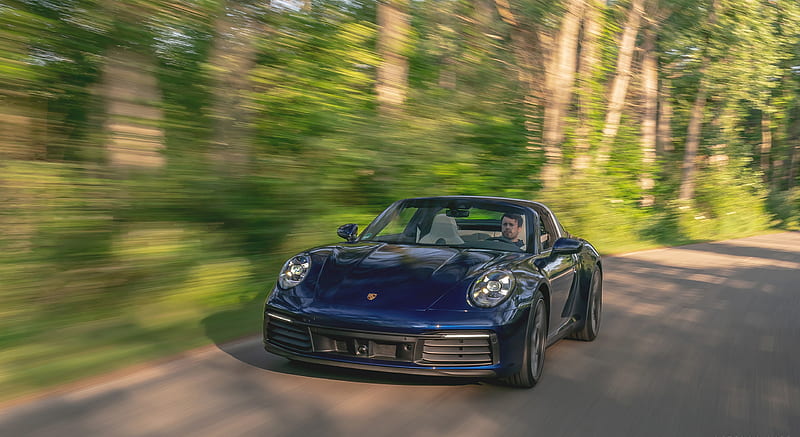2021 Porsche 911 Targa 4 (Color: Gentian Blue) - Front , car, HD wallpaper