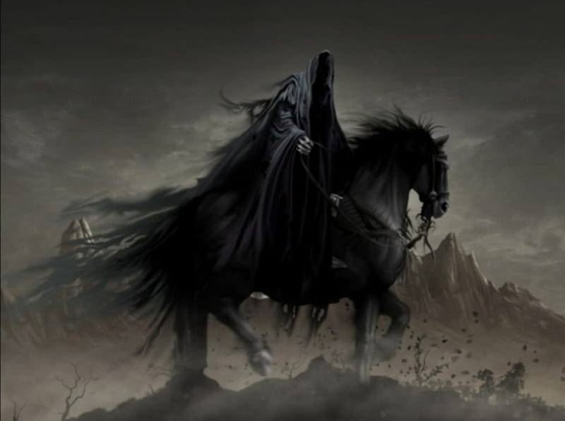 Horsemen, reaper, death, horse, dark, HD wallpaper