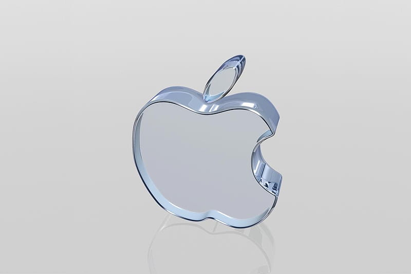 Apple icon, glass, apple, mac, logo, HD wallpaper