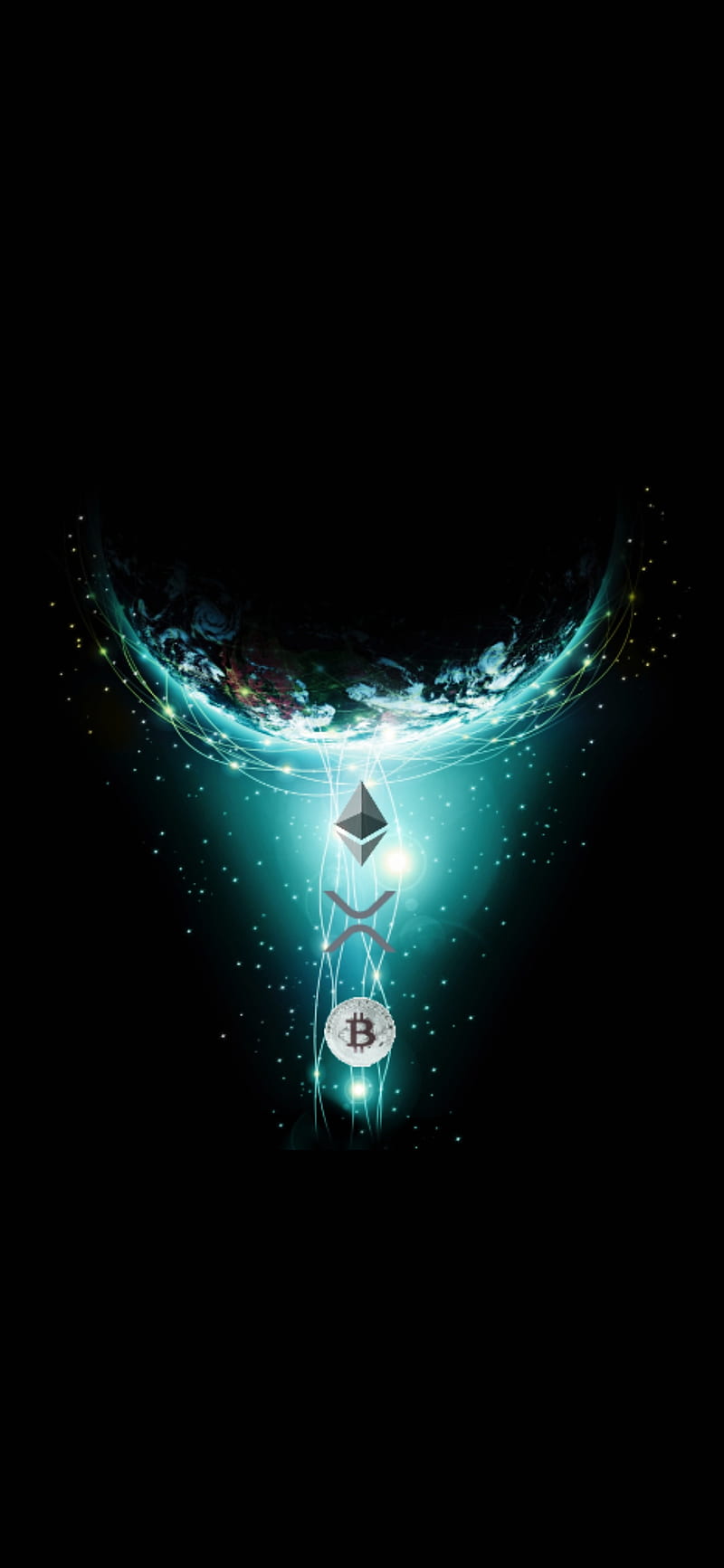 Bitcoin Ethereum XRP, 2021, 2022, binance, bitcoin, black, crypto, ethereum, gold, moon, xrp, HD phone wallpaper