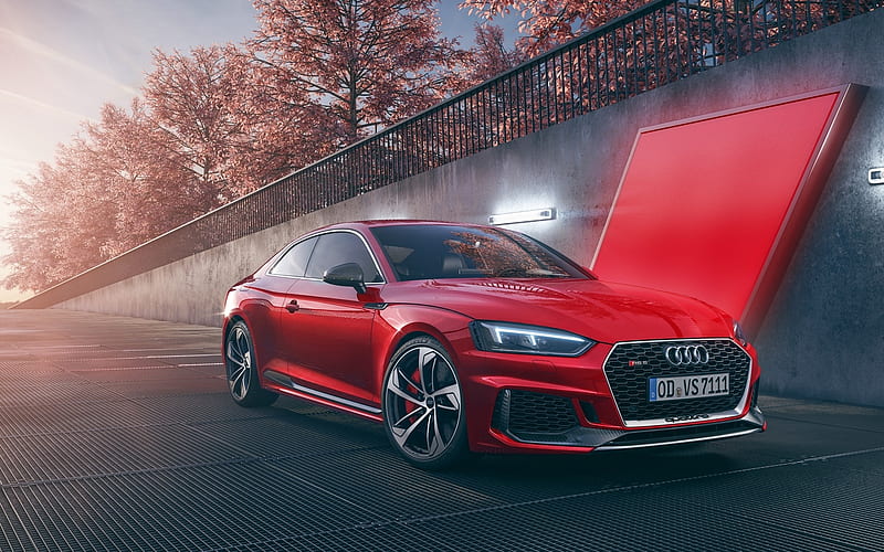 Audi RS5, supercars, 2018 cars, red rs5, german cars, Audi, HD wallpaper