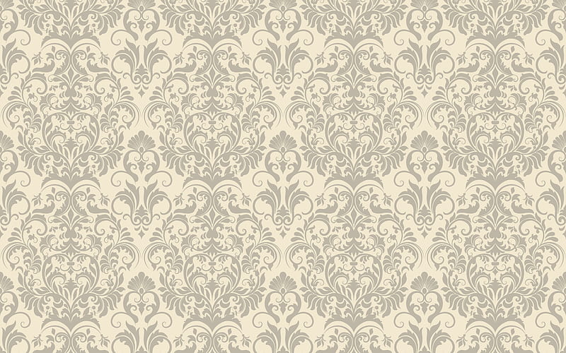 retro texture with ornaments, vintage beige background, retro ornaments background, retro texture, floral patterns, seamless retro backgrounds, HD wallpaper
