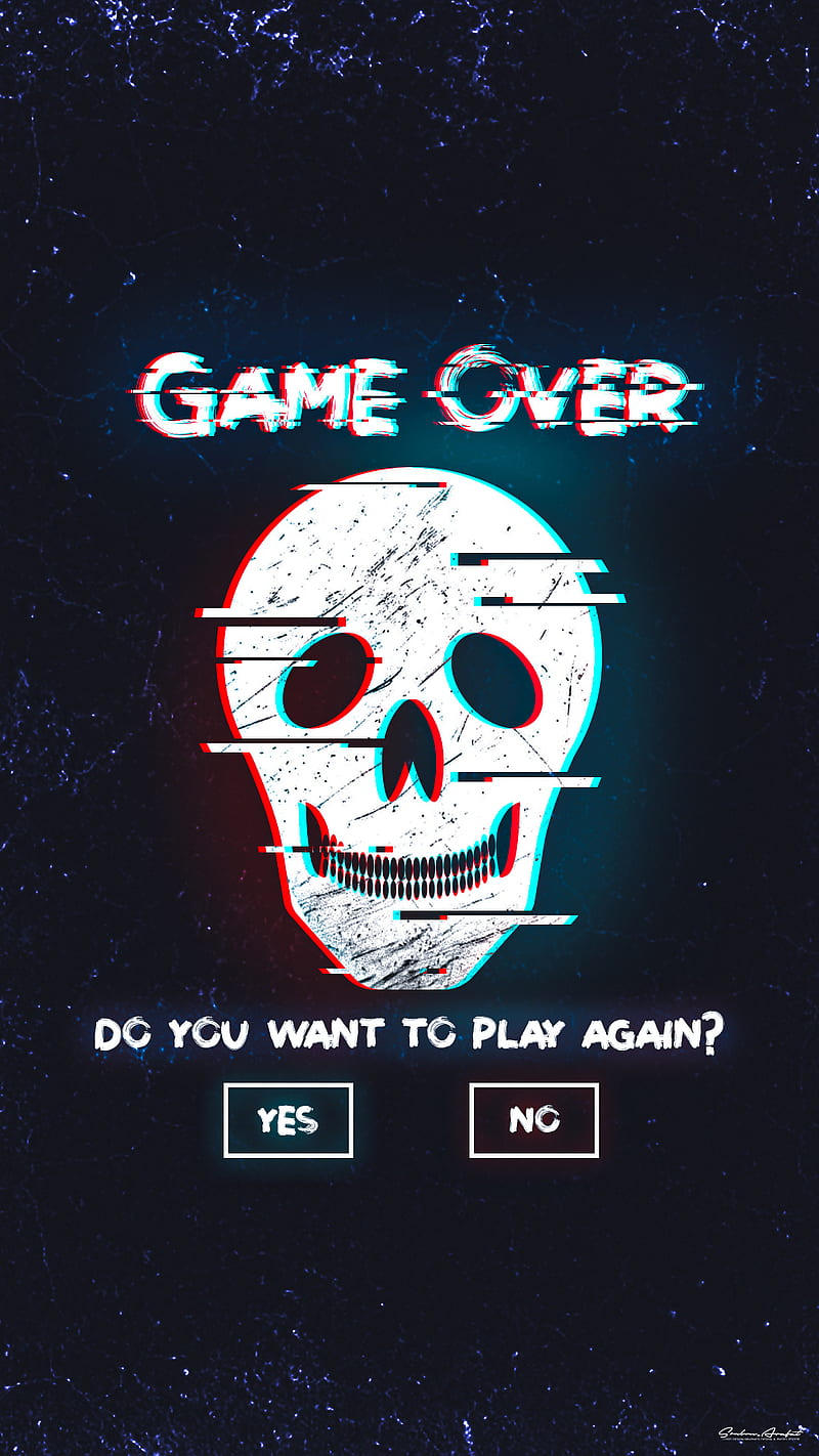 Game Over, broken, dead, siempre, life, no, skull, yes, HD phone wallpaper