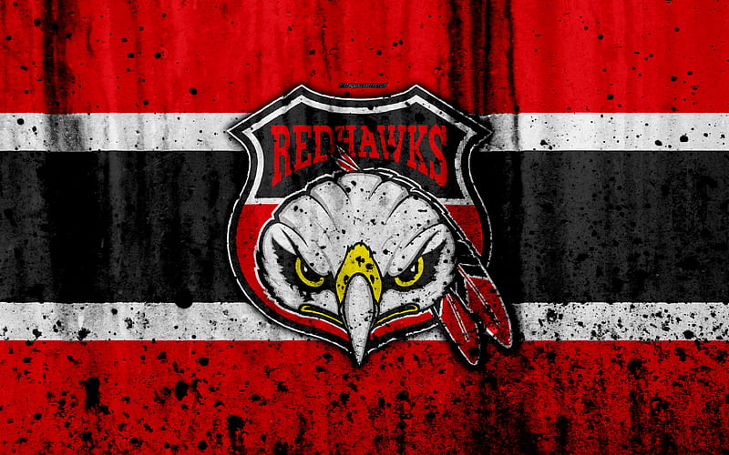 Malmo Redhawks, grunge, hockey club, SHL, Sweden, stone texture, hockey, Malmo Redhawks HK, HD wallpaper