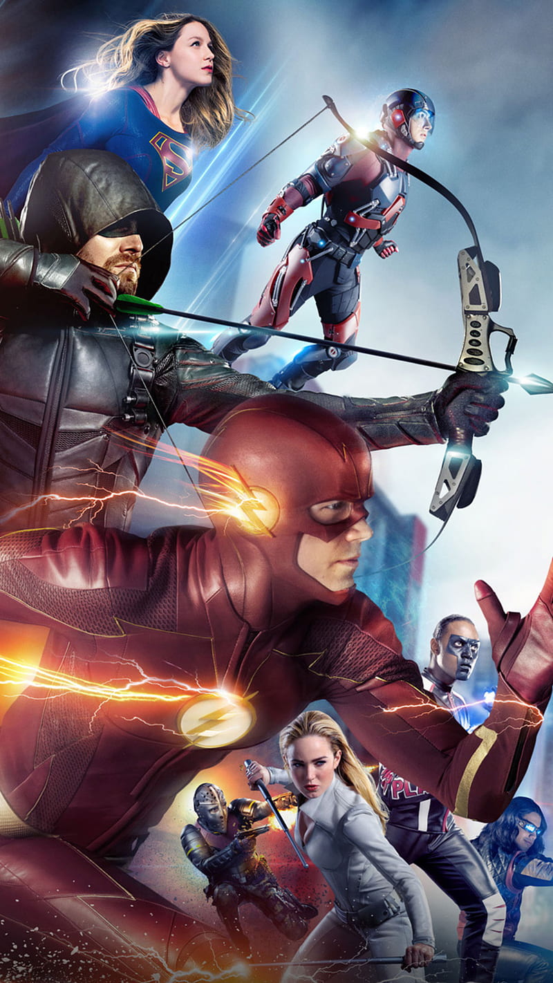 Arrowverse , crisis on earth-x, arrow, the flash, supergirl, the green arrow, white canary, vibe, HD phone wallpaper