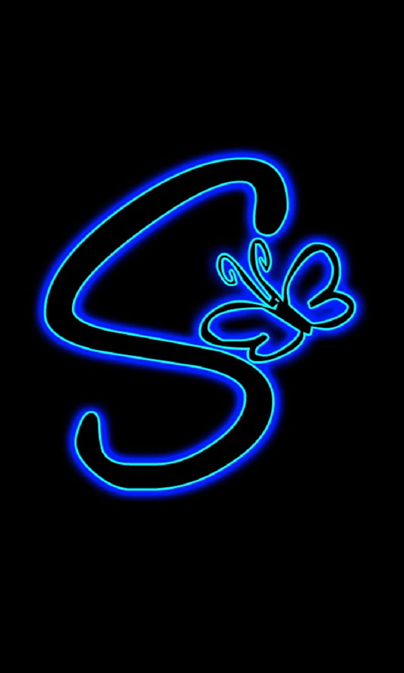 Alphabet S, blue, cool, letter, letter s, neon, HD phone wallpaper