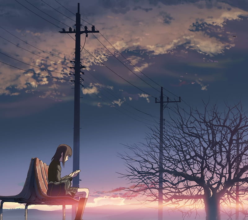 Anime girl reading, ambient, anime, book, girl, manga, pretty, tree, HD wallpaper