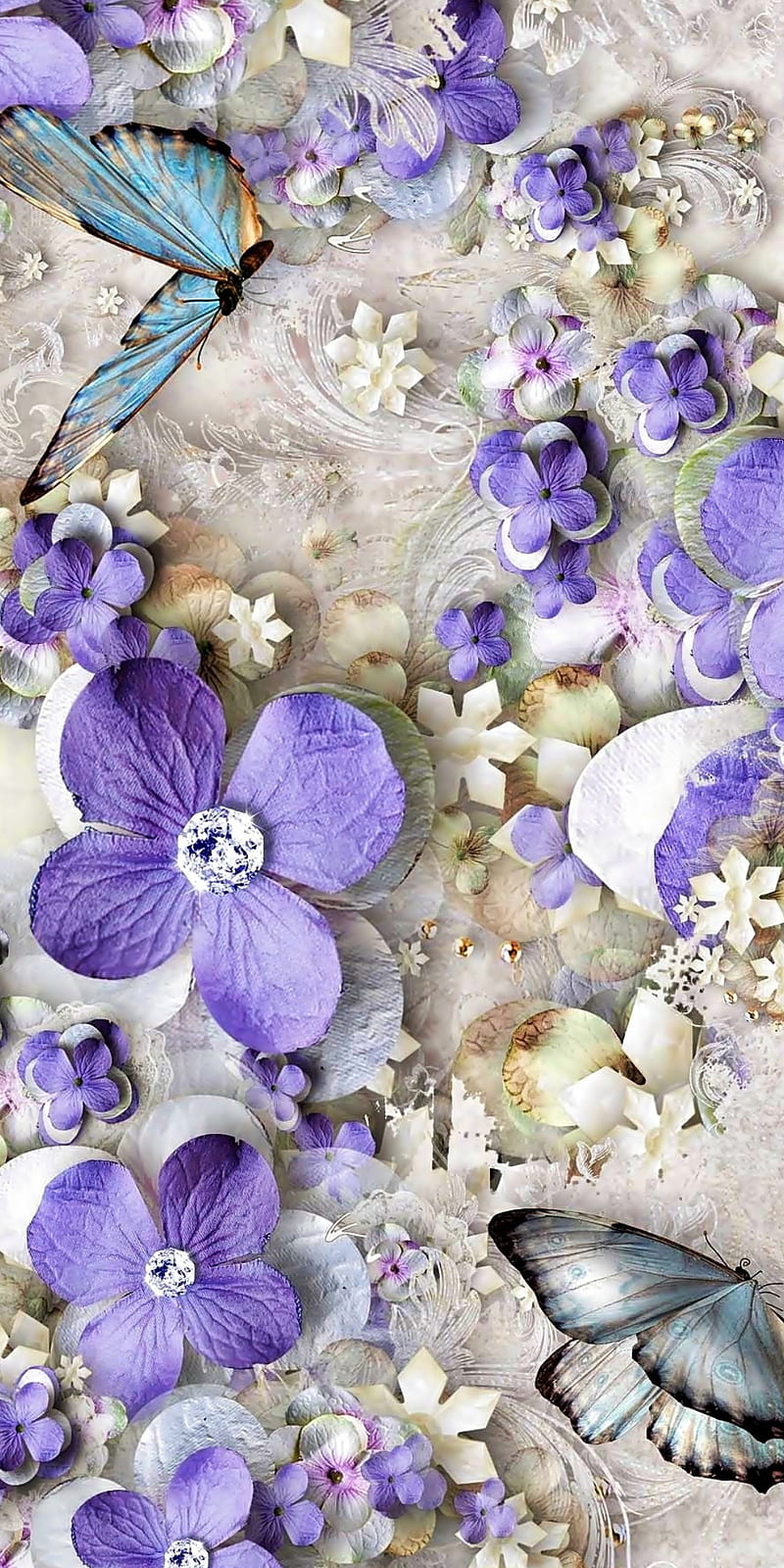Flowers , 3d, purple, HD phone wallpaper