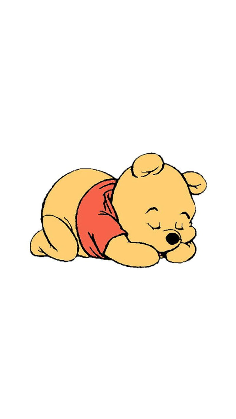 Baby Pooh Bear, adorable, cute, pooh bear, red, sleep, white, winnie the  pooh, HD phone wallpaper | Peakpx
