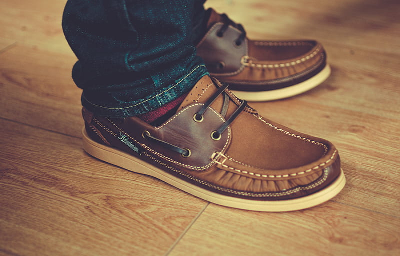 person wearing pair of brown leather shoes, HD wallpaper