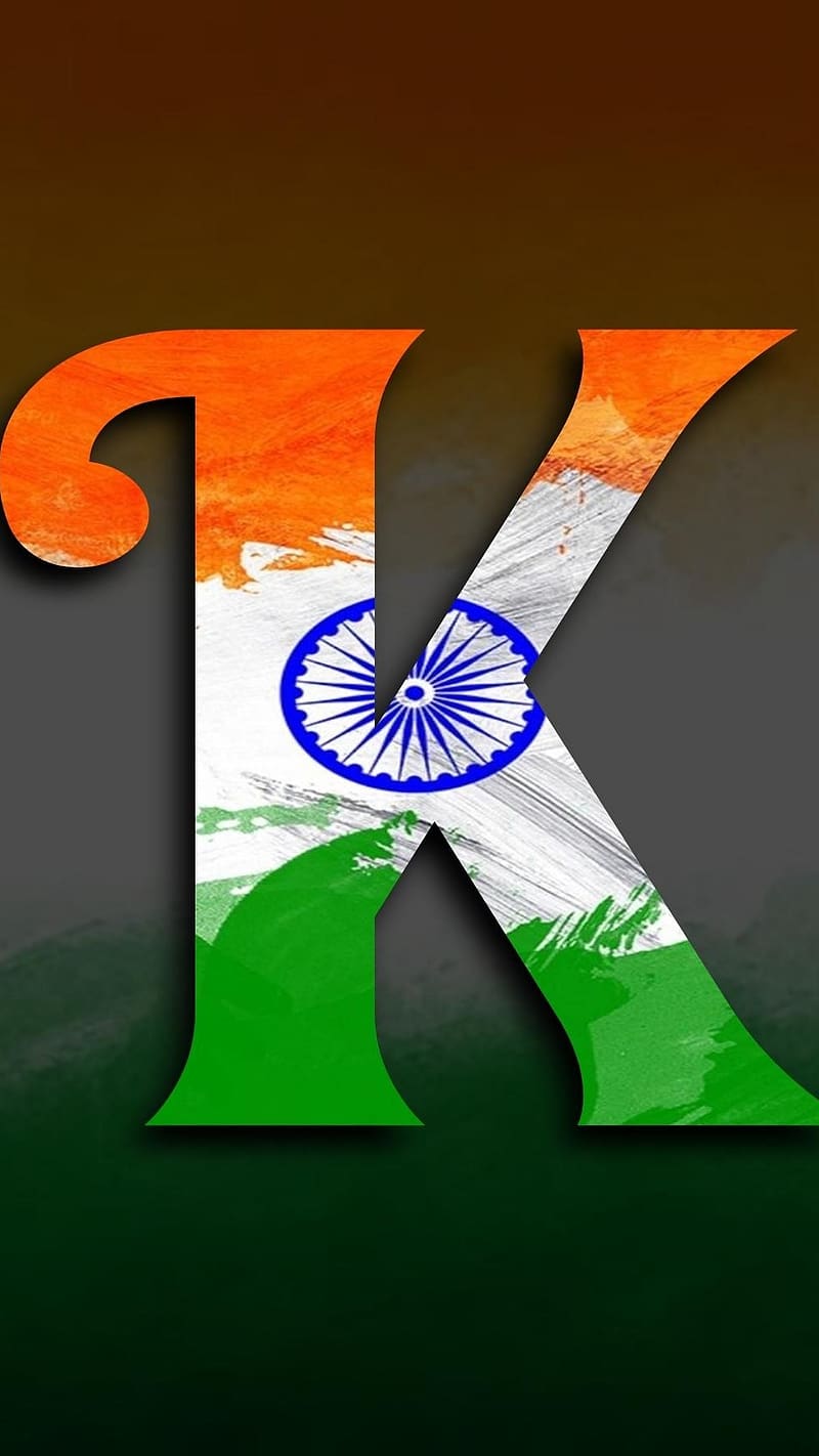 K Name Ka Tiranga, 3D Effect, tricolour, national flag, HD phone wallpaper