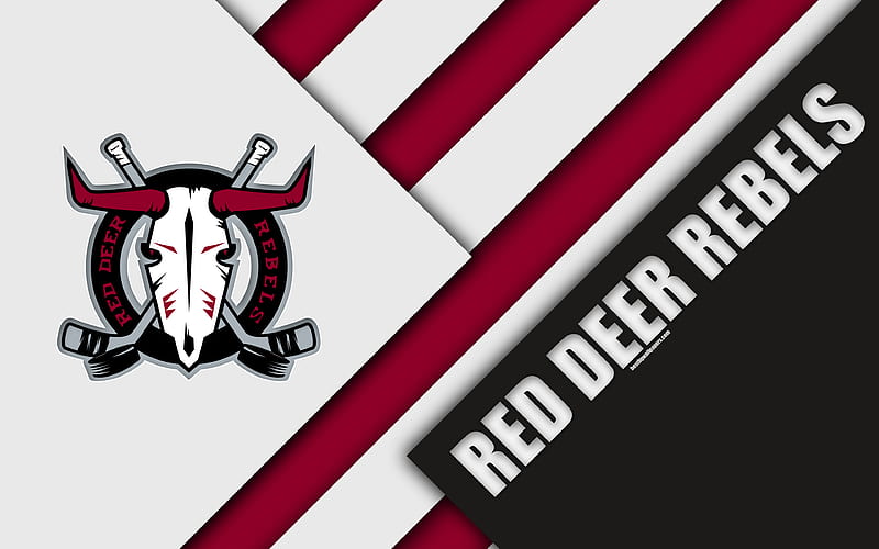 Red Deer Rebels, WHL Canadian Hockey Club, material design, logo, purple white abstraction, Red Deer, Alberta, Canada, Western Hockey League, HD wallpaper
