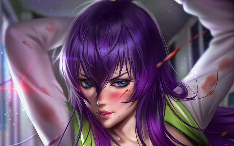 busujima saeko (highschool of the dead) drawn by satou_shouji